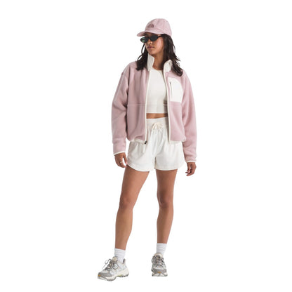The North Face womens Yumiori Off Peak Full Zip Jacket - Metal Pink/White Dune