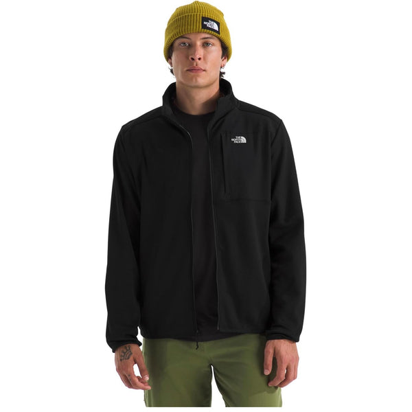 The North Face Men’s TNF Performance Fleece Full Zip Jacket lightweight stretch fleece with chest zip pocket and full-zip front.