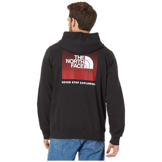 THE NORTH FACE Box NSE Pullover Hoodie featuring soft fleece fabric, pullover design, kangaroo pocket, and large Box NSE logo on the back for casual comfort and style.