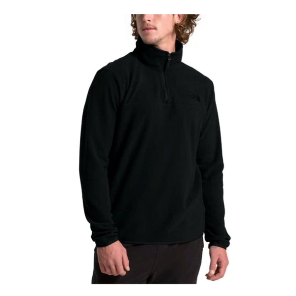 The North Face Men’s TKA Glacier 1/4 Zip Pullover in lightweight fleece with quarter-zip front for warmth and layering.