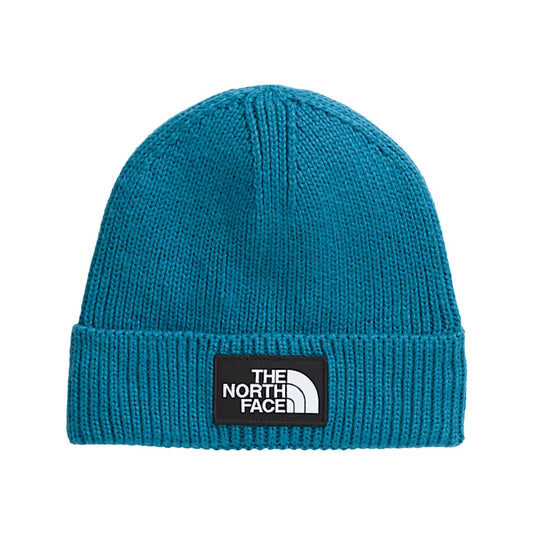 The North Face TNF™ Logo Box Cuffed Beanie in black, featuring a fold-over cuff and front logo patch.