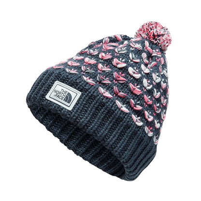 The North Face Girls Chunky Pom Beanie - Blk Space Dye