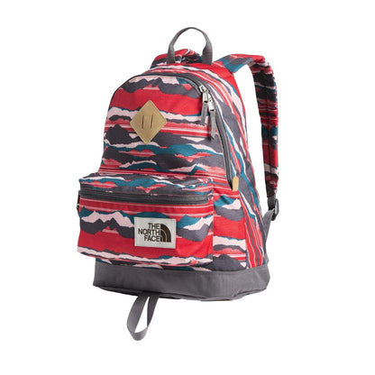 The North Face Mini Berkeley Backpack - Juicy Red Landscape Stripe Print/Rabbit Grey