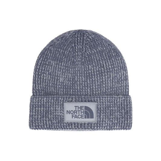 The North Face TNF™ Logo Box Cuffed Beanie in black, featuring a fold-over cuff and front logo patch.