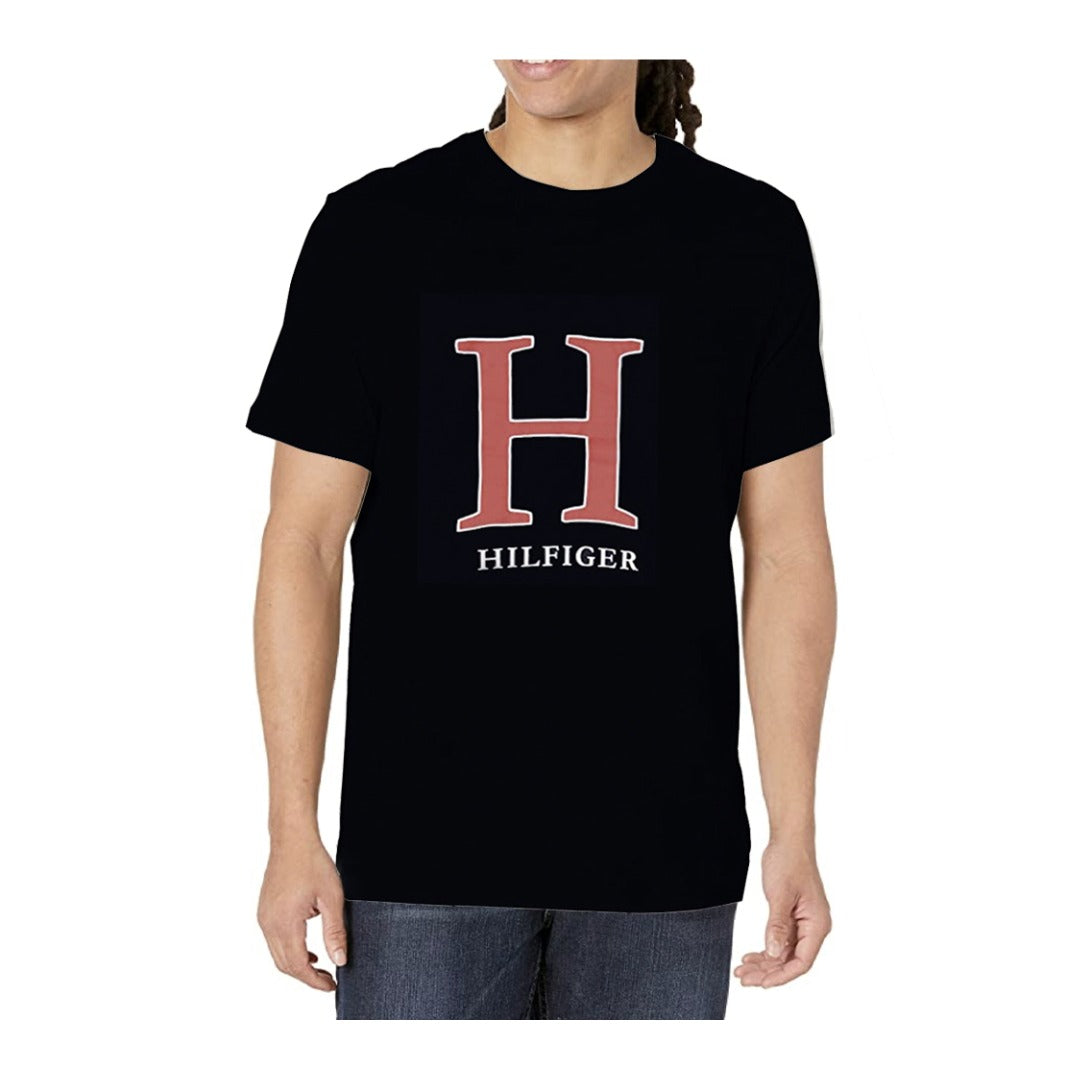Tommy Hilfiger men’s sleepwear graphic t-shirt with a soft fabric, short sleeves, and printed logo design for relaxed comfort.