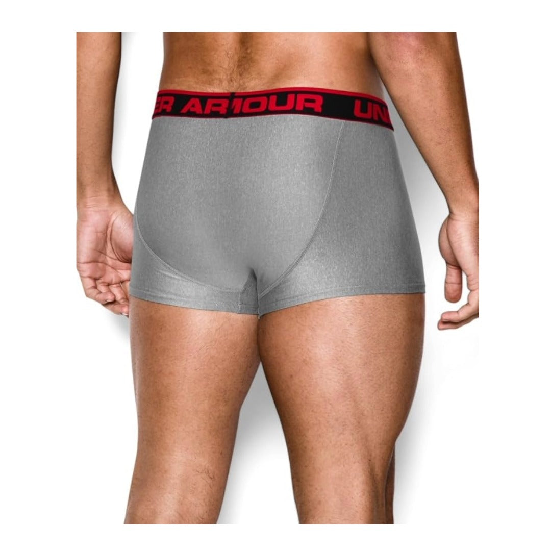 Under Armour Men's The Original 3'' Boxerjock - True Gray Heather/Red