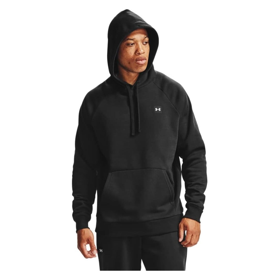 Under Armour Men’s Rival Fleece Hoodie in soft mid-weight fleece with an adjustable hood and front kangaroo pocket.