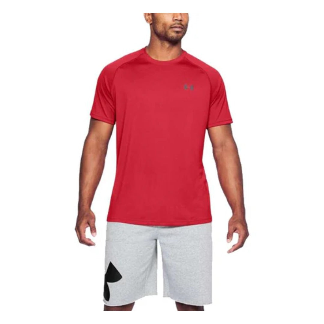Under Armour Men’s Tech Short Sleeve T-Shirt featuring lightweight UA Tech fabric with a breathable, loose-fit design.