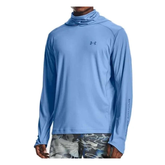 Under Armour Men’s UA Iso-Chill Shorebreak Gaiter Hoodie with built-in gaiter, sun protection, and lightweight cooling fabric.