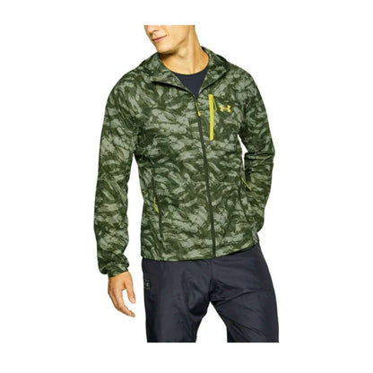 Under Armour Men’s Windbreaker II Hoodie with full-zip design, adjustable hood, and lightweight weather-resistant fabric.