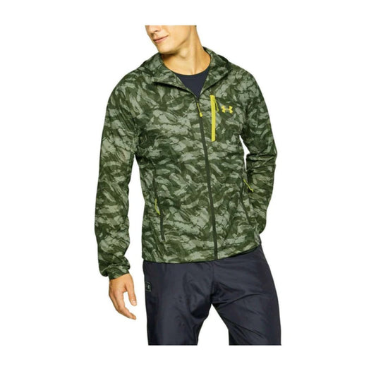 Under Armour Men’s Windbreaker II Hoodie with full-zip design, adjustable hood, and lightweight weather-resistant fabric.