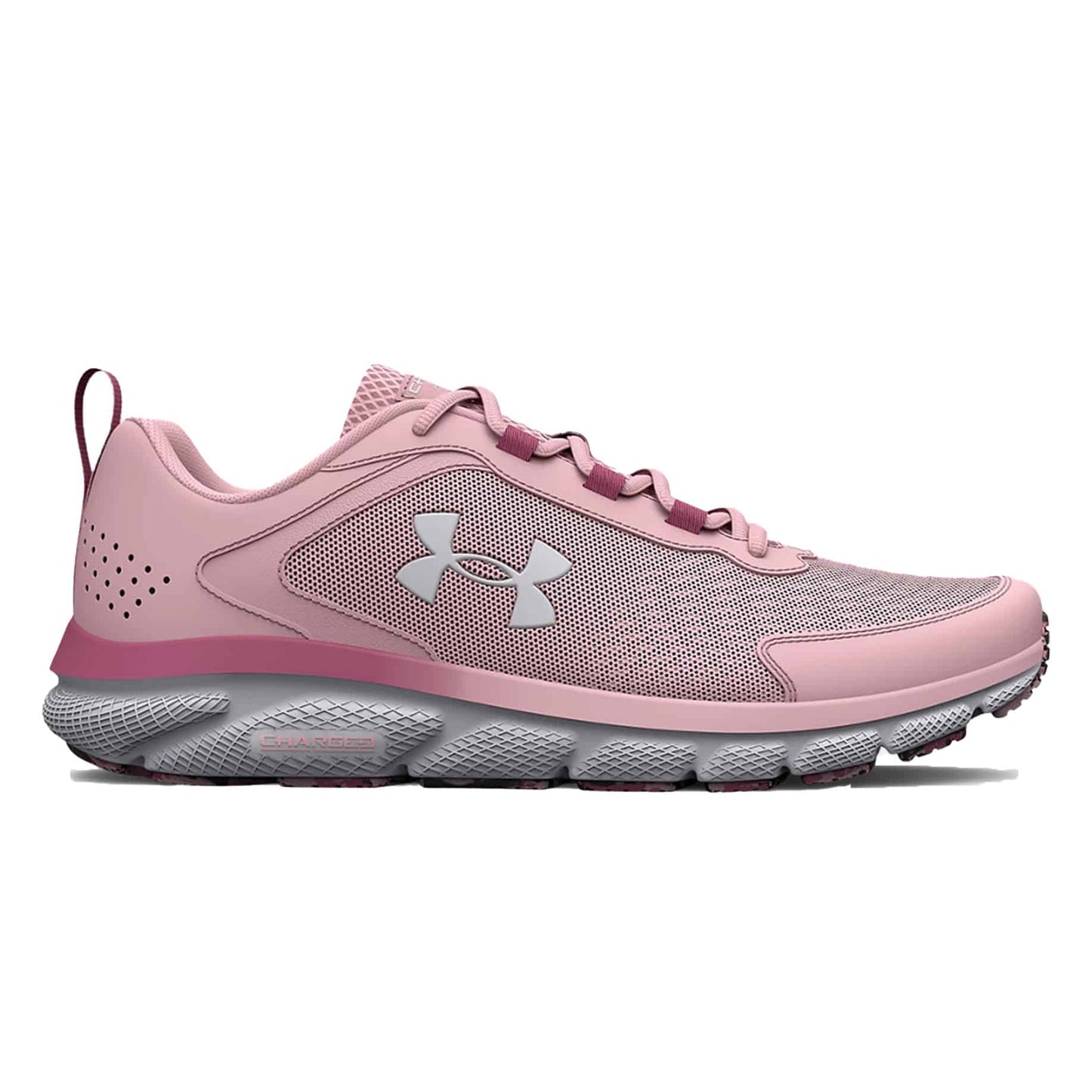 Women’s wide-fit running shoes featuring a breathable mesh upper, marble-inspired detailing, cushioned midsole, lace-up closure, and durable rubber outsole for running and everyday comfort