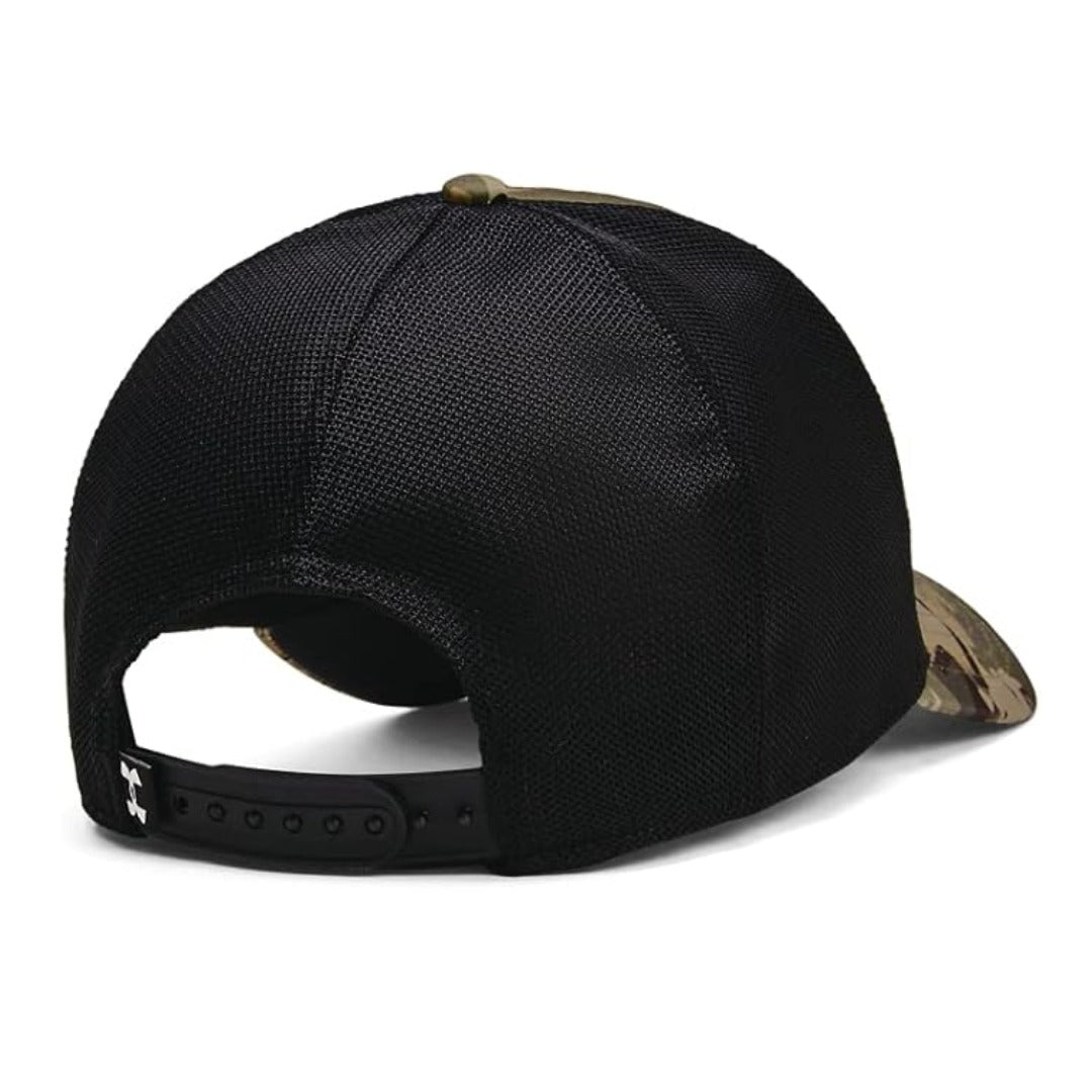 Under Armour Men's Outdoor Antler Trucker Hat - Forest All Season Camo / Black
