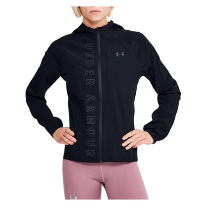 Under Armour Women's Qualifier OutRun The Storm Jacket -Black/Black/Reflective