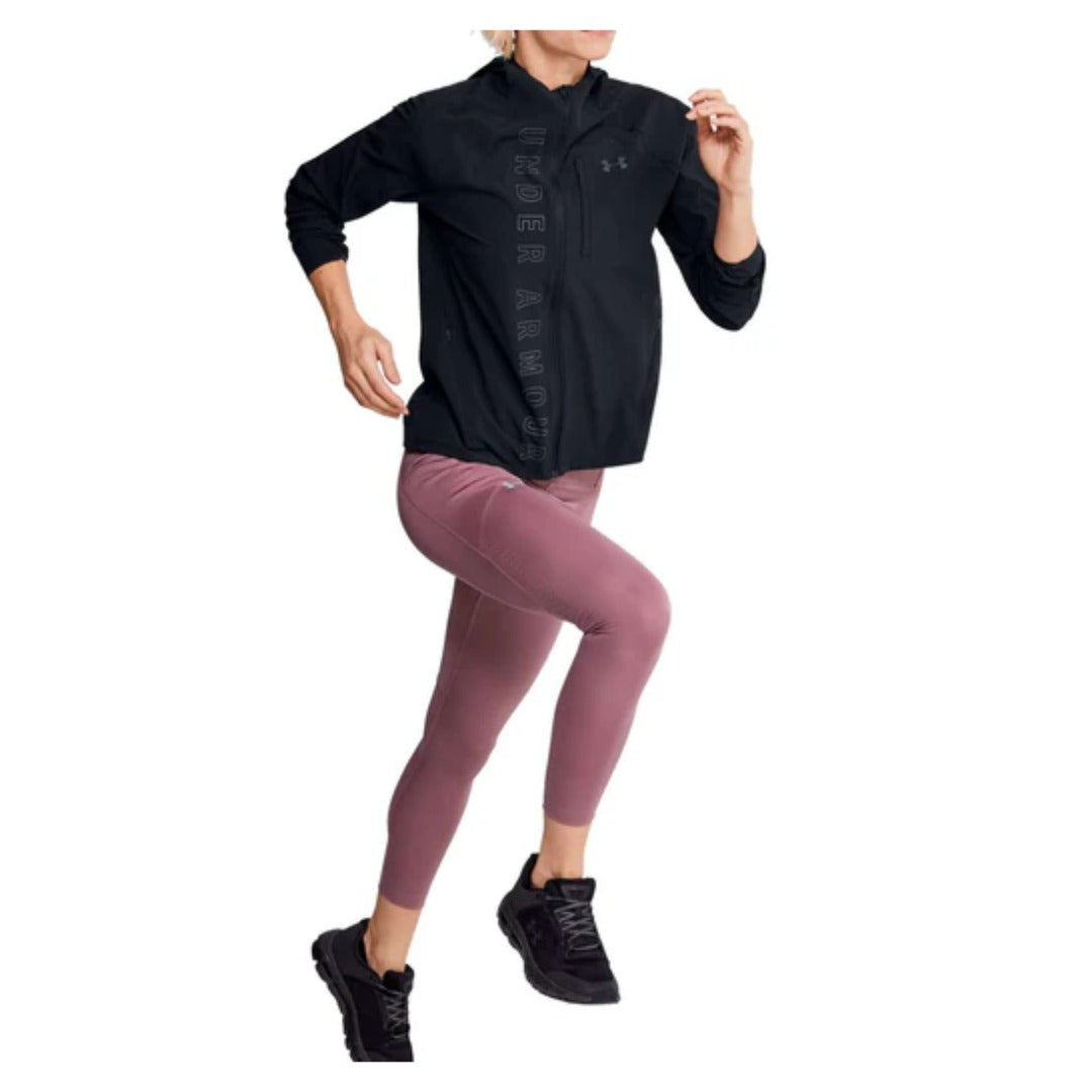 Under Armour Women's Qualifier OutRun The Storm Jacket -Black/Black/Reflective