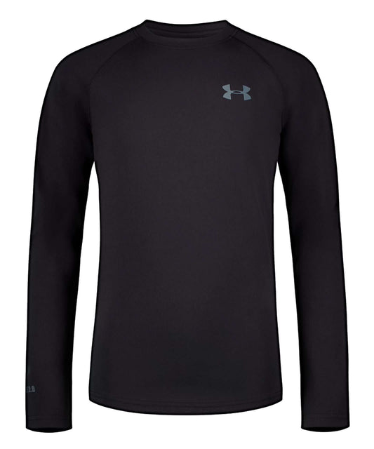 Under Armour Boys' Big Fitted Crew Neck #5032583-001 Black F19