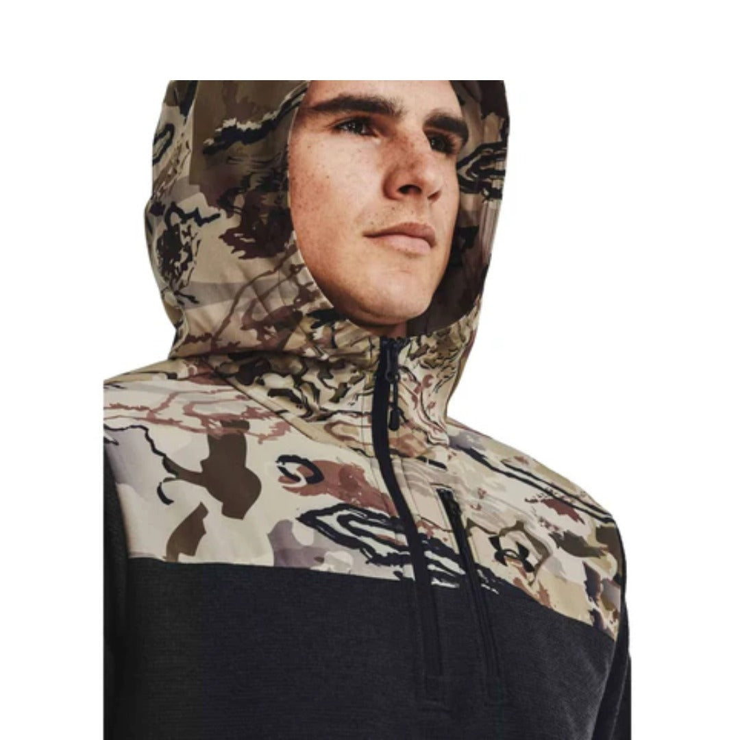 Under Armour Men's Specialist Grid 1/2 Zip Hoodie - Black