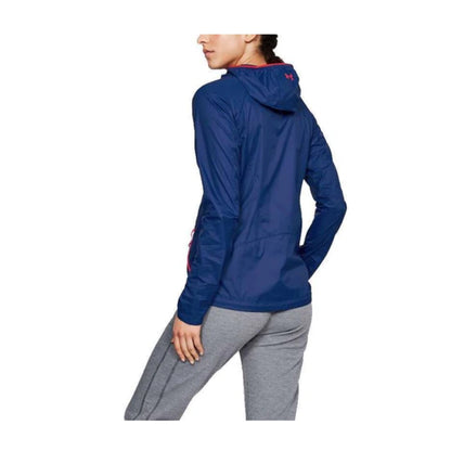 Under Armour Women's Mission Jacket -  Formation Blue/Neon Coral