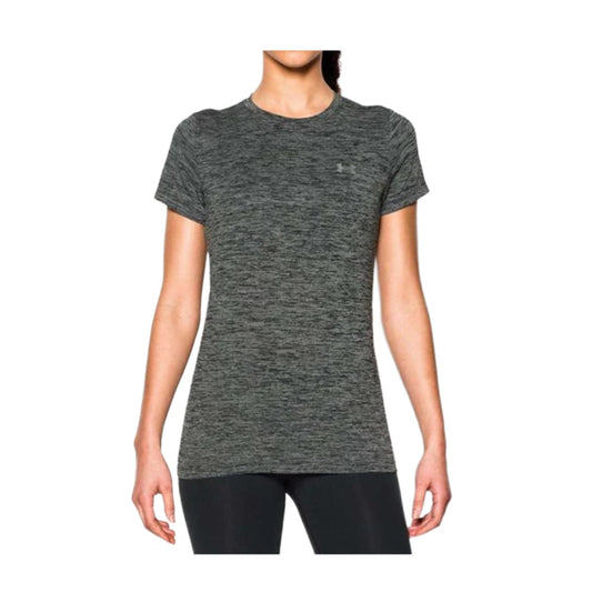 Under Armour Women's V-Neck Tee - Black Metallic Silver