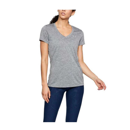 Under Armour Women's V-Neck Tee - Graphite/ Metallic Silver