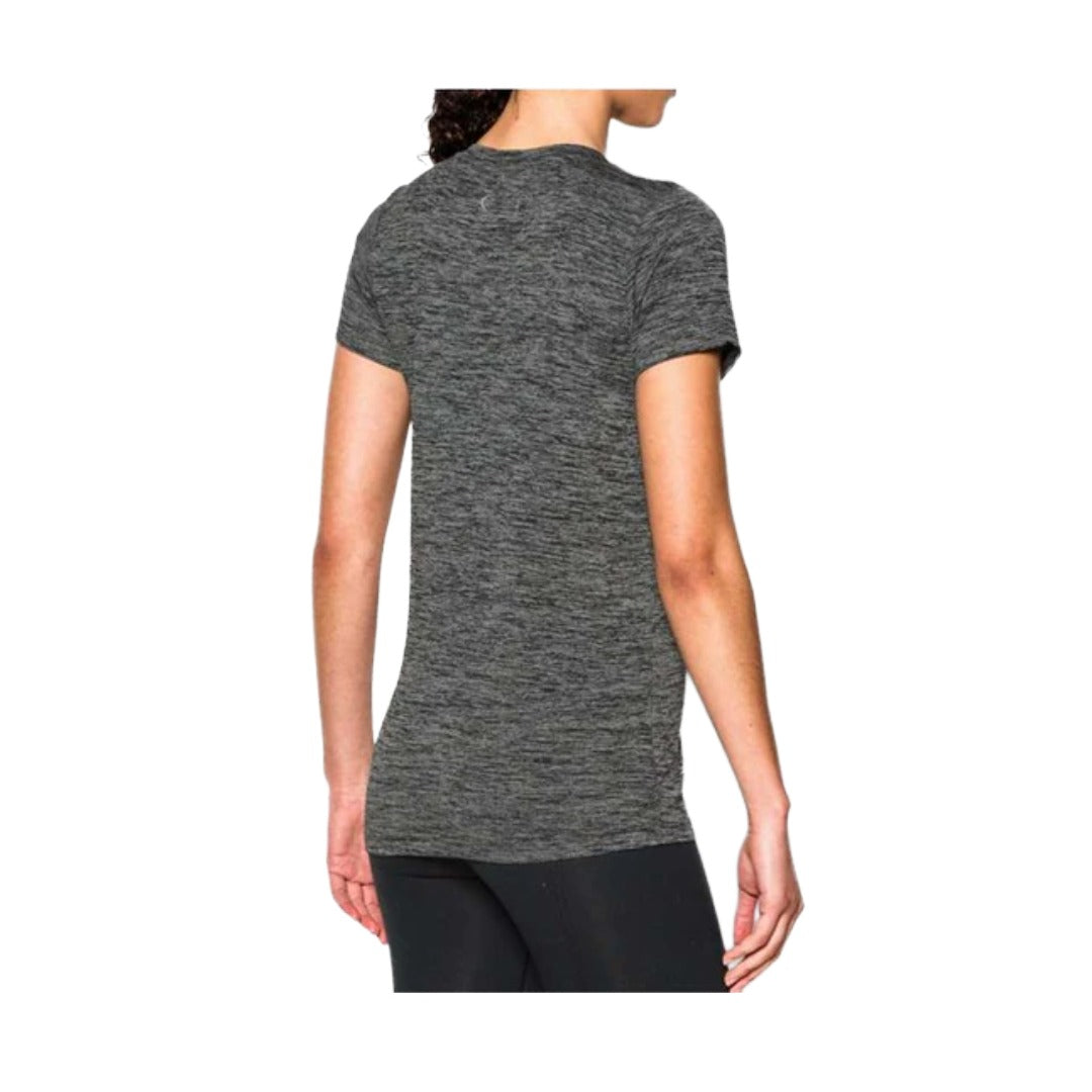 Under Armour Women's V-Neck Tee - Black Metallic Silver