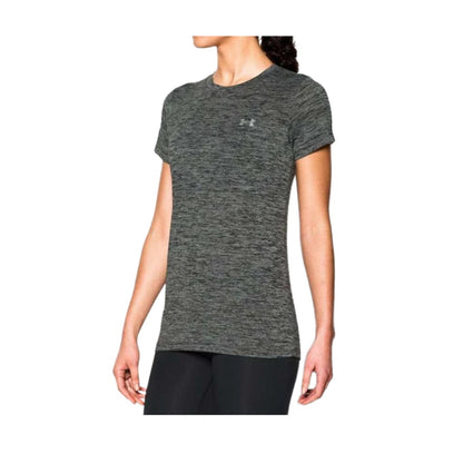 Under Armour Women's V-Neck Tee - Black Metallic Silver