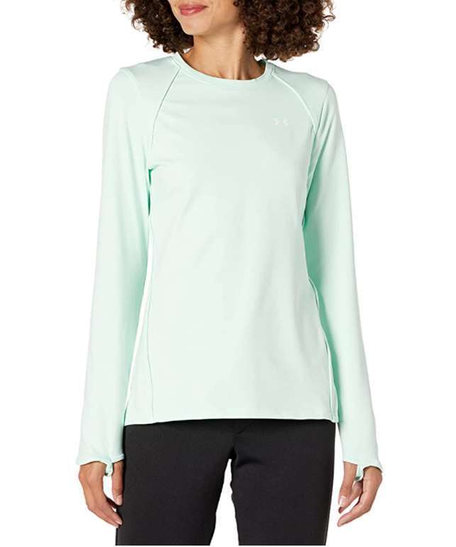 Under Armour Women's Cozy Long Sleeve Crew Neck T-Shirt #1365781-335 Aqua Foam