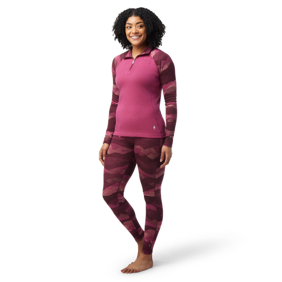 Smartwool Women's Merino 250 Base Layer Pattern 1/4 Zip - Stylish and warm, this 1/4 zip offers ultimate comfort and insulation for cold-weather activities.