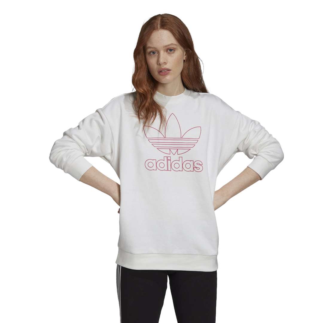 adidas Originals Women's Outline Trefoil Crew Sweatshirt.