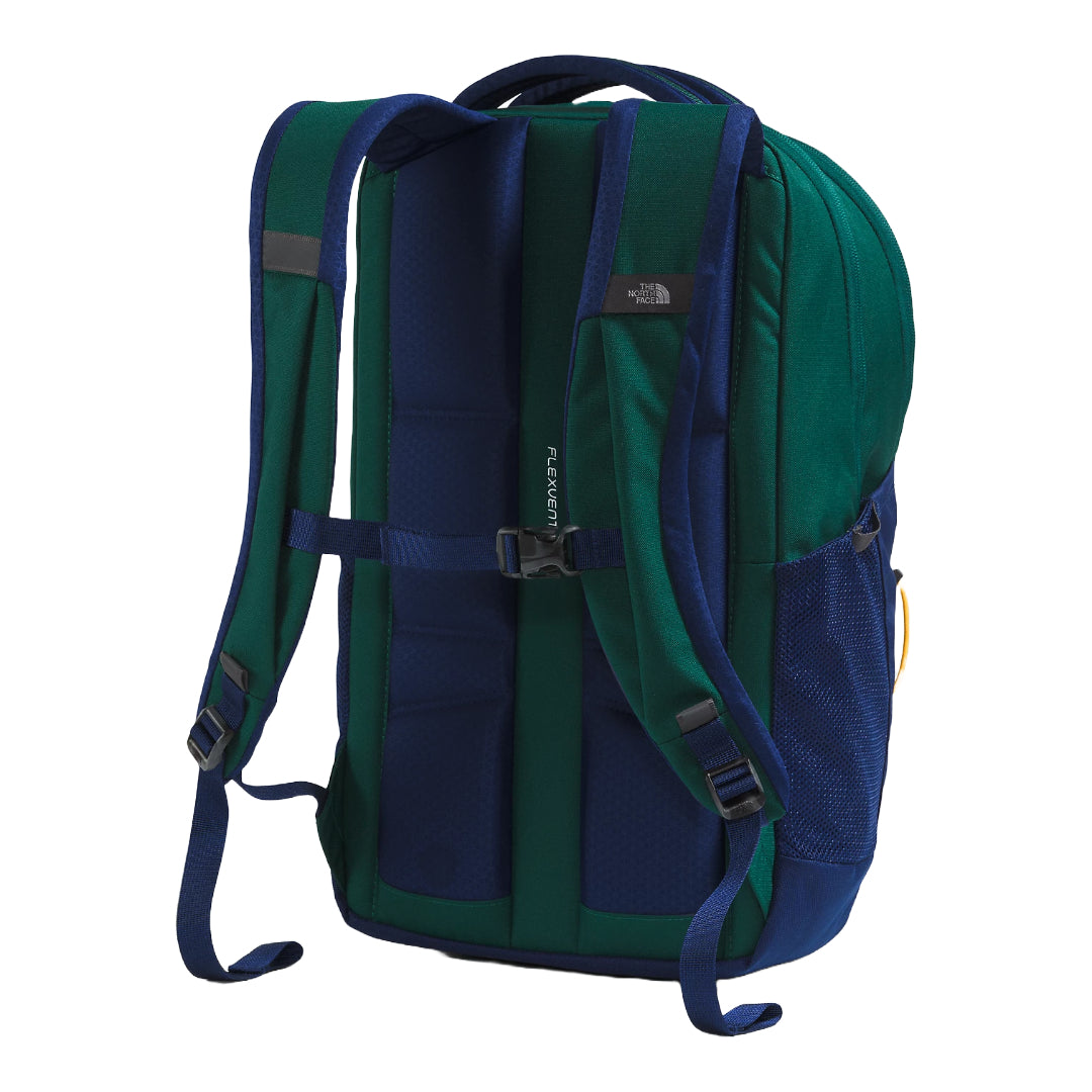 The North Face Jester Backpack featuring a spacious design with multiple compartments and adjustable shoulder straps.