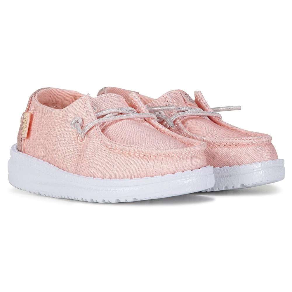 Hey Dude Girl's Wendy Toddler Glitter Shoes - Rose Crystal