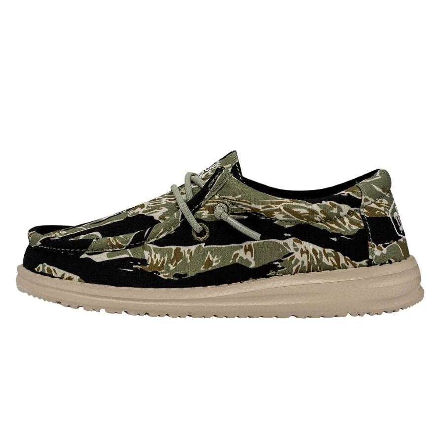 Hey Dude Wally Youth Shoes - Tiger Stripe Camo
