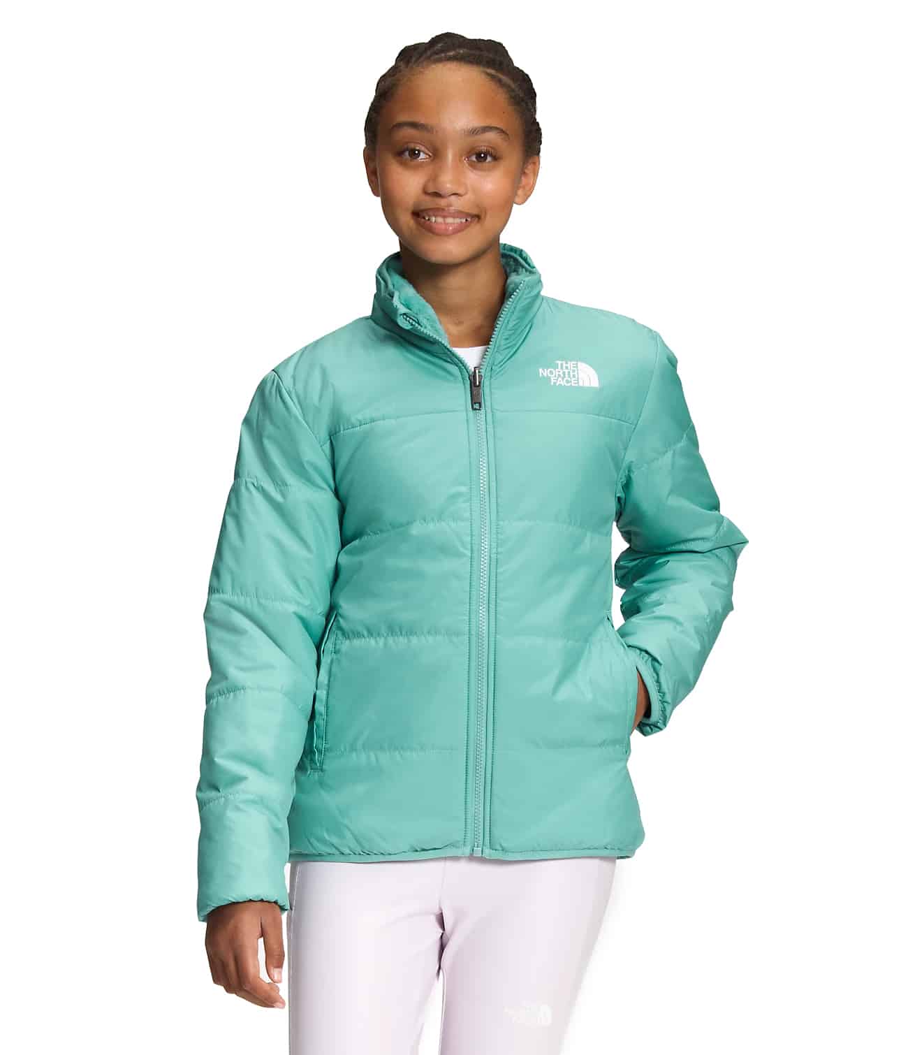 North Face Girls’ Reversible Mossbud Jacket Wasabi
