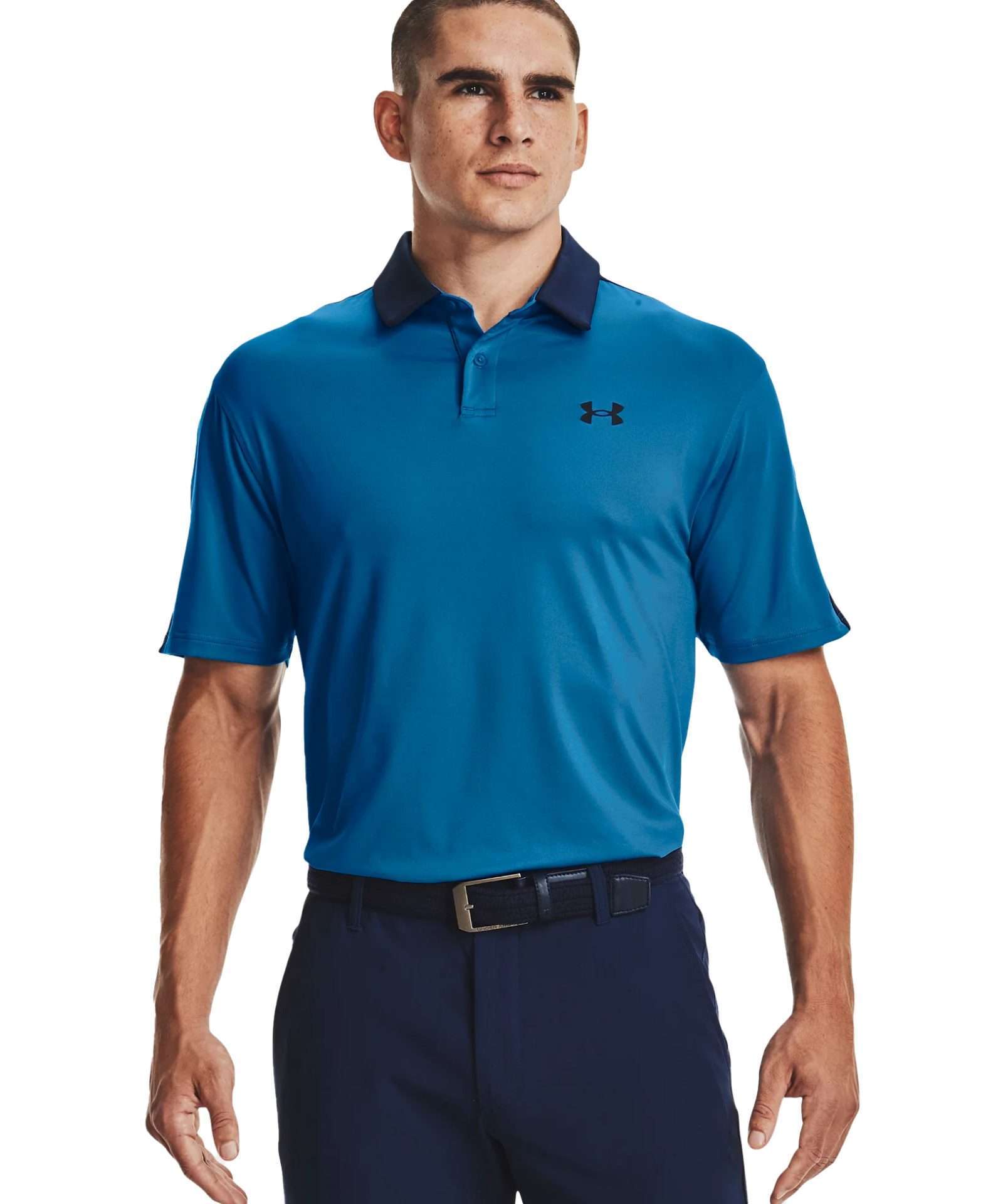 Under Armour Men's UA T2G Blocked Polo 1370112-474 Victory Blue / Academy