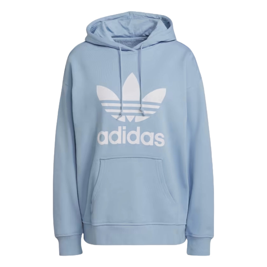 Vibrant adidas Originals Women's Adicolor Trefoil Hoodie in bold red, featuring the iconic Trefoil logo for a stylish athleisure look.