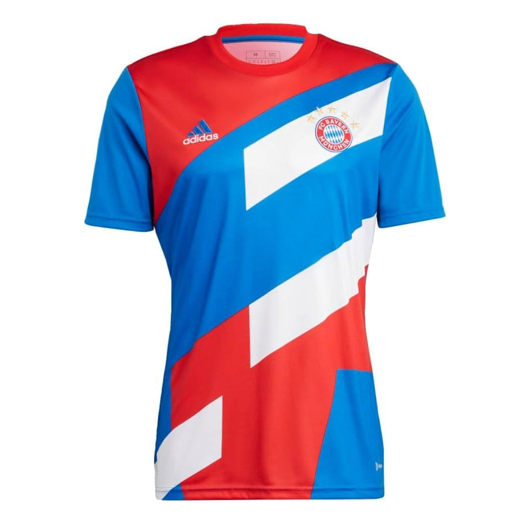 adidas Men's FC Bayern Pre-Match Jersey in team colors.