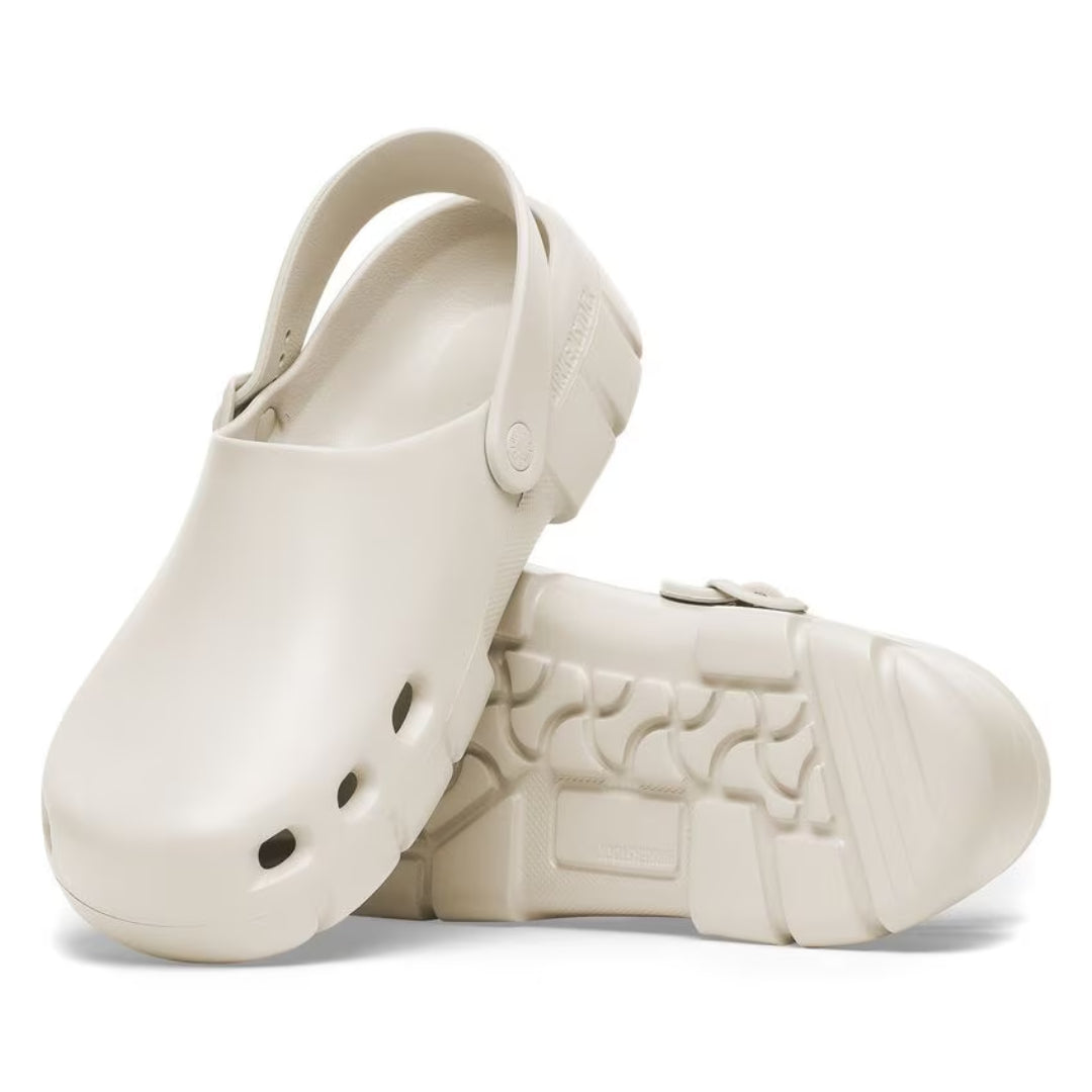 Birkenstock Birki Flow EVA clogs, lightweight, water-resistant footwear designed for comfort and durability.