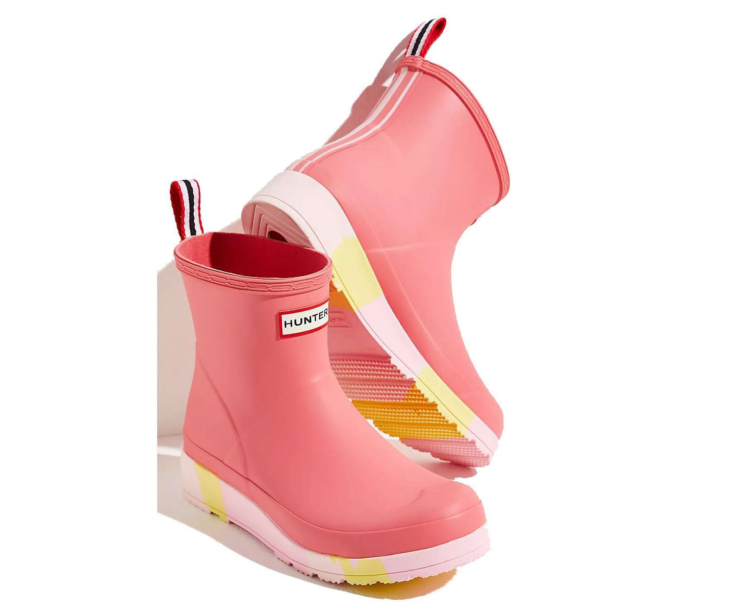 HUNTER Women's Play Short Stripe Sole Rain Boots Polaris Pink