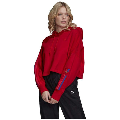 adidas Originals Women's Adicolor 3D Trefoil Cropped Hoodie - Contemporary cropped hoodie with textured Trefoil logo.