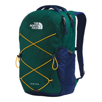 The North Face Jester Backpack featuring a spacious design with multiple compartments and adjustable shoulder straps.