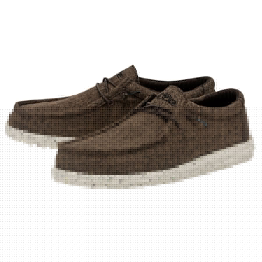 Hey Dude Men's Wally Eco Linen Shoes - Dark Brown