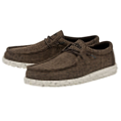 Hey Dude Men's Wally Eco Linen Shoes - Dark Brown