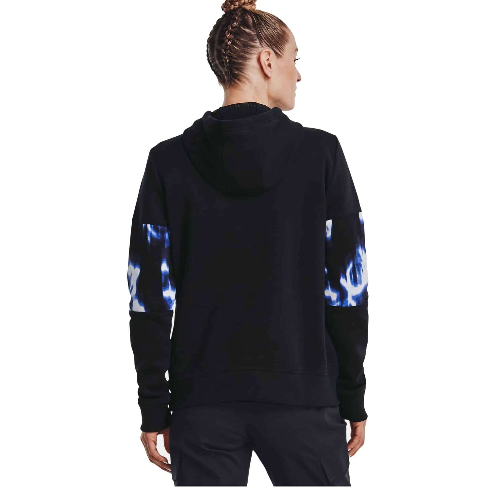 Women's UA Rival Fleece Blocked Hoodie Black / Versa Blue