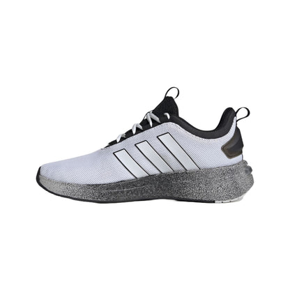 adidas Men's Racer TR23 Shoes in black with white accents, featuring a breathable mesh upper and cushioned sole for all-day comfort.