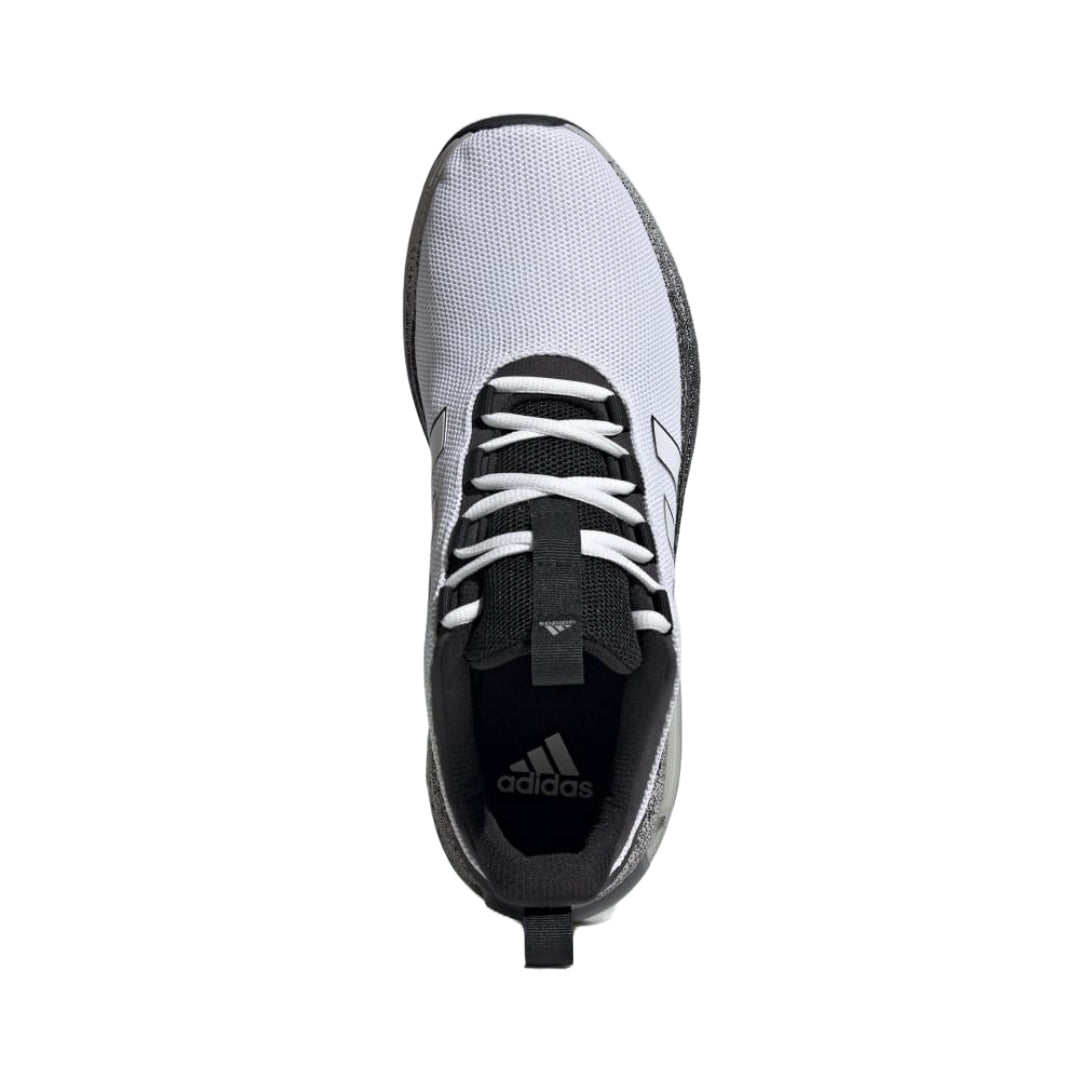 adidas Men's Racer TR23 Shoes in black with white accents, featuring a breathable mesh upper and cushioned sole for all-day comfort.