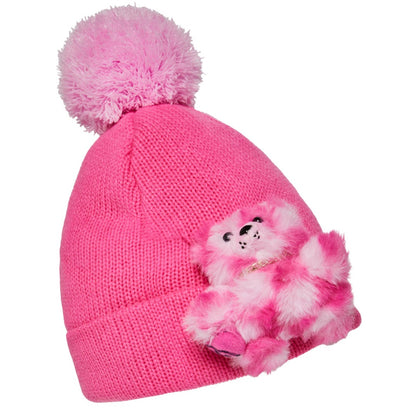 SPRAYGROUND Pink Lil Bear Puff Beanie