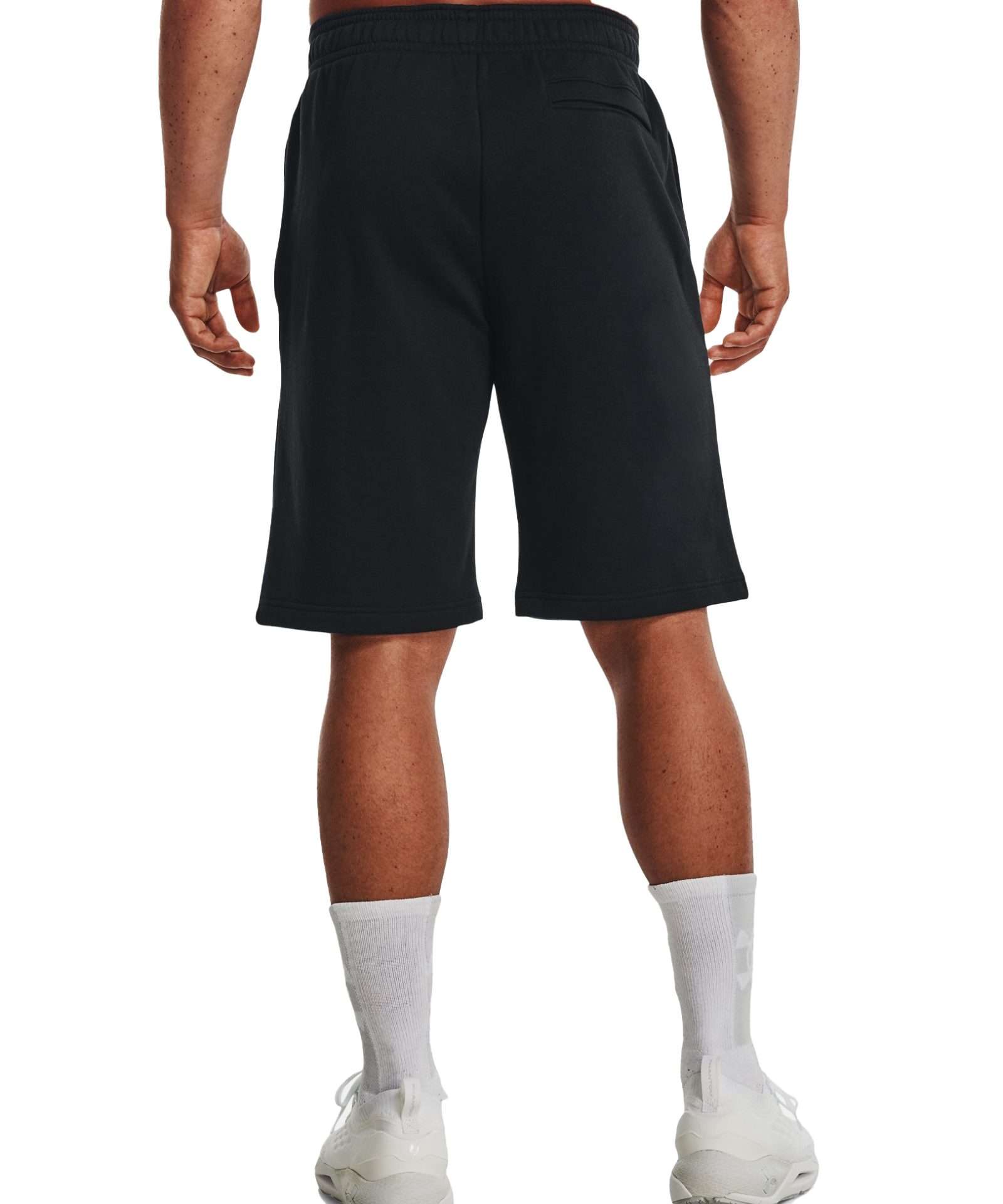 Under Armour Men's UA Rival Fleece Graphic Shorts 1370350-001 Black / White