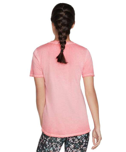 Skechers WOMEN'S Diamond Wash Hatha Scoop Neck Tunic Tee W1TS330 702 Coral