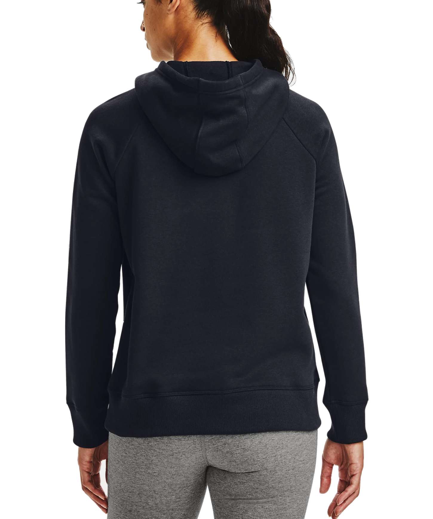 Under Armour Women's UA Rival Fleece HB Hoodie 1356317-001 Black / White
