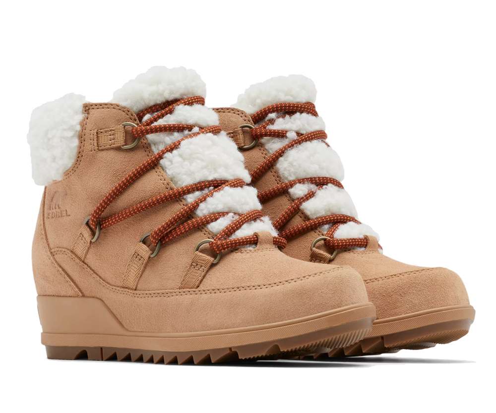 SOREL WOMEN'S EVIE COZY LACE BOOTIE - Tawny Buff, Wood NL4924-235